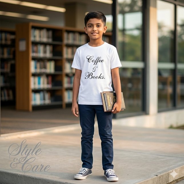 Coffee & Books Text Vit Herr T Shirt (Coffee & Books Text White Men's Tri-Blend Shirt)