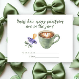Coffee Bow Baby shower Guess how many pacifiers Tilläggskort