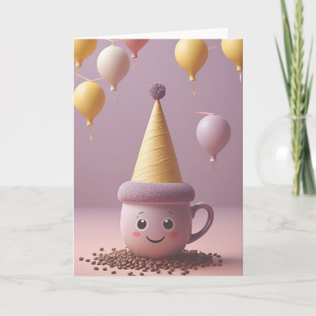Coffee Break Birthday Kort (Framsida)