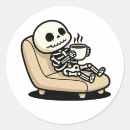 Coffee Break – Grim Reaper Dark Humor Coffee Runt Klistermärke