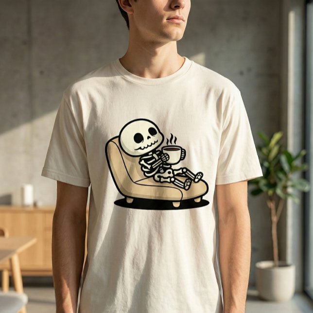 Coffee Break – Grim Reaper Dark Humor Coffee T Shirt (Skapare uppladdad)