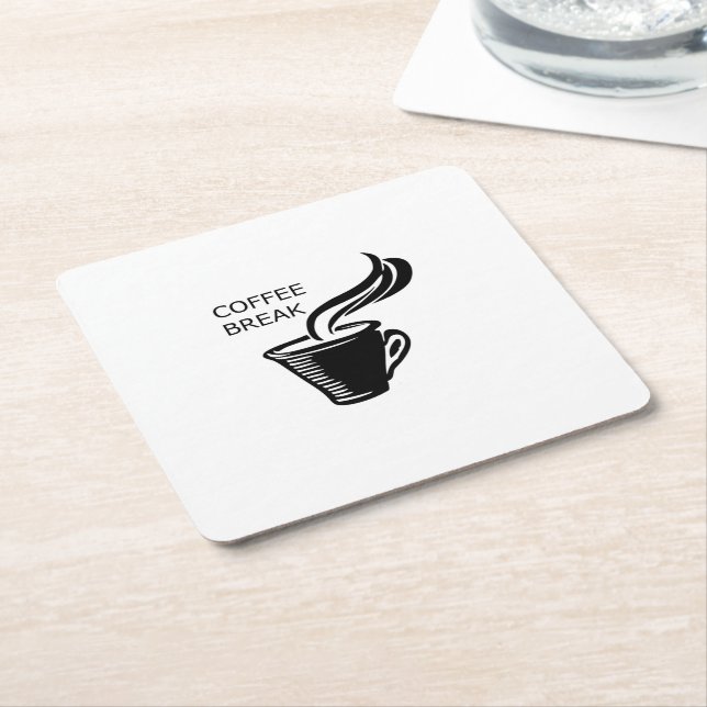 Coffee Break Underlägg Papper Kvadrat (Vinklad)