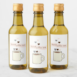 Coffee Bridal Shower Flavored Syrup Label Vinetikett