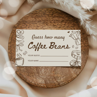 Coffee Bridal Shower Guess How Many Coffee Beans Tilläggskort