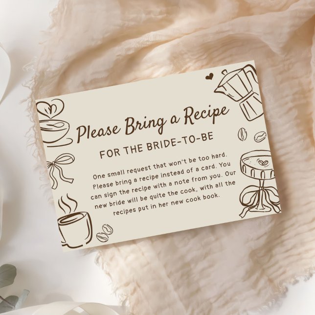 Coffee Bridal Shower Recipe Request Tilläggskort (Skapare uppladdad)