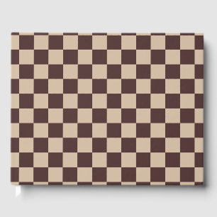 Coffee Brown Checkerboard Gästböcker