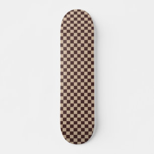 Coffee Brown Checkerboard Mini Skateboard Bräda 18,5 Cm