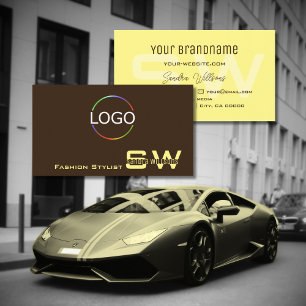 Coffee Brown Cream med Monogram och Logotyp Visitkort