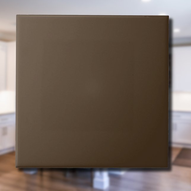 Coffee Brown Solid Färg | Klassisk Elegant Kakelplatta (Skapare uppladdad)
