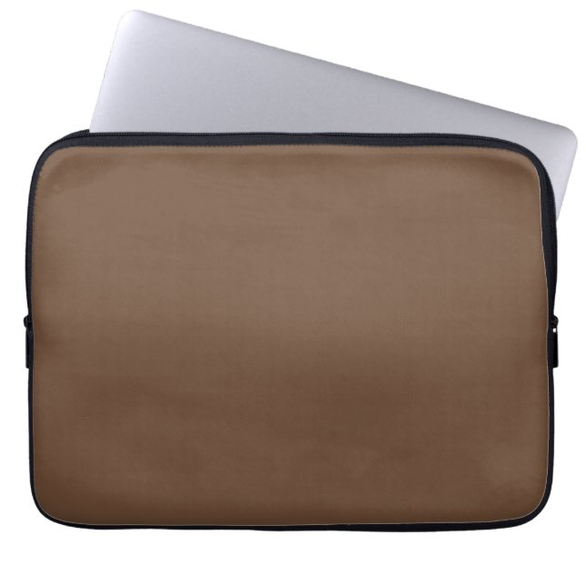 Coffee Brown Solid Färg Laptop Fodral (Framsidan)