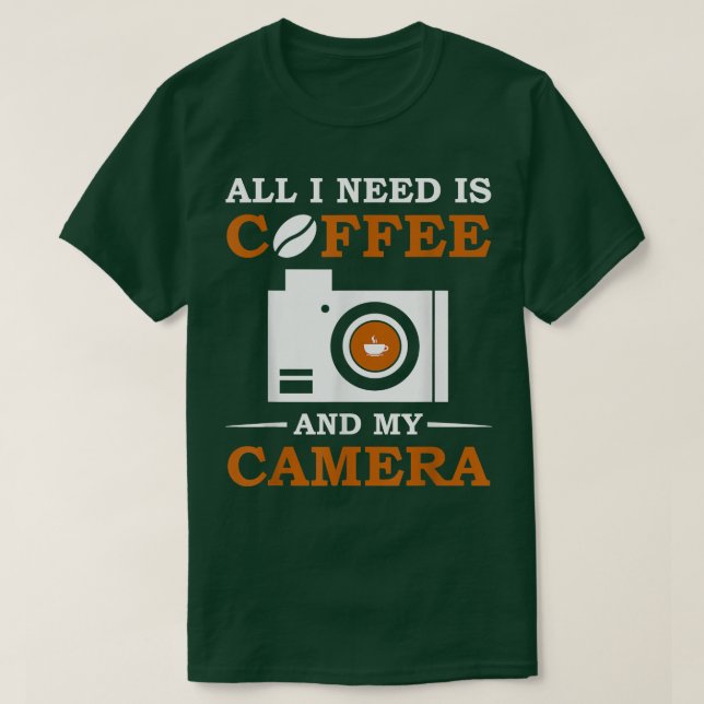 Coffee Camera Photographer Photography Lens Photoj T Shirt (Design framsida)