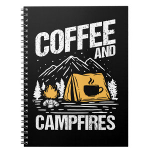 Coffee Campfire Funny Nature Camping Anteckningsbok