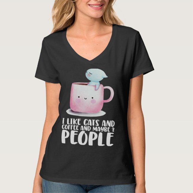 Coffee Cats  Coffee Cat  Cat Coffee T Shirt (Framsida)