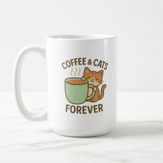 Coffee & Cats Forever Söt Katt Mugg ☕🐾