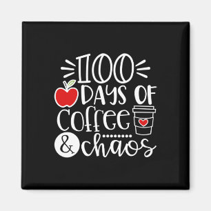 Coffee Chaos-lärardagar Lycklig 100 dagar Magnet