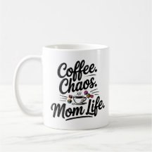 Coffee Chaos Mamma Life Mugg - Lustigt Moderskap c