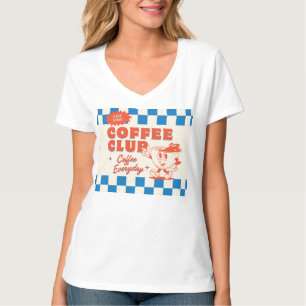 Coffee Club 50-tals vibe – Bedårande kaffefanatike T Shirt