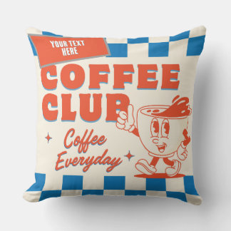 Coffee Club serie – älskvärd anpassad kaffefanatik Kudde