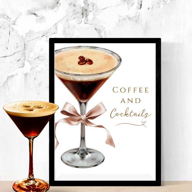 Coffee & Cocktails Espresso Martini Bröllopsdusch Poster (Skapare uppladdad)