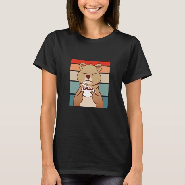 Coffee Coffee Angry Bear T Shirt (Framsida)