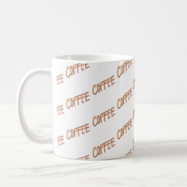 COFFEE COFFEE Roligt Typografi Kaffemugg (Vänster)