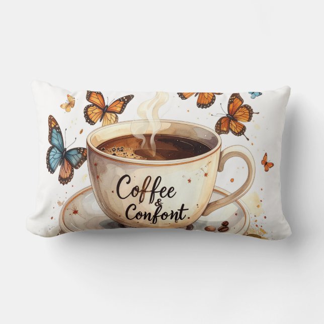 Coffee & Comfort Peaceful Butterfly Pillow Lumbarkudde (Framsida)