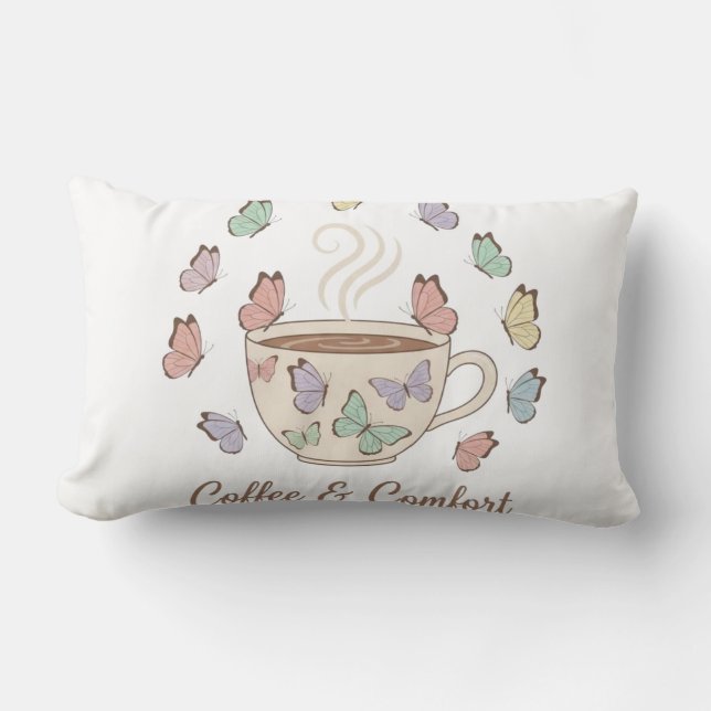 Coffee & Comfort Peaceful Butterfly Pillow Lumbarkudde (Framsida)