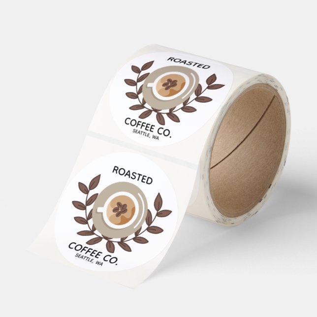 Coffee Company Small Business Runt Klistermärke (Rulle)