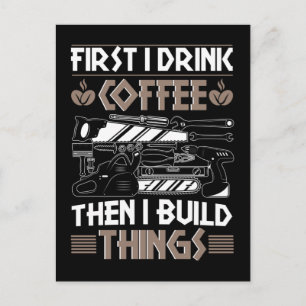Coffee Crateur Funny Carpenter Far WoodArbetare Vykort