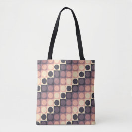 Coffee Cream Polka Grid Tygkasse