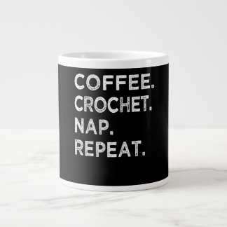 Coffee Crochet Nap Repeat Funny Crocheter Gift Jumbo Mugg