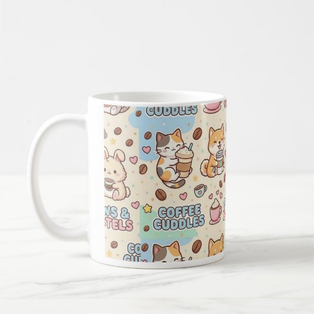 Coffee Cuddles Cute Classic Mug, 11 oz Coffee Mug Kaffemugg (Vänster)
