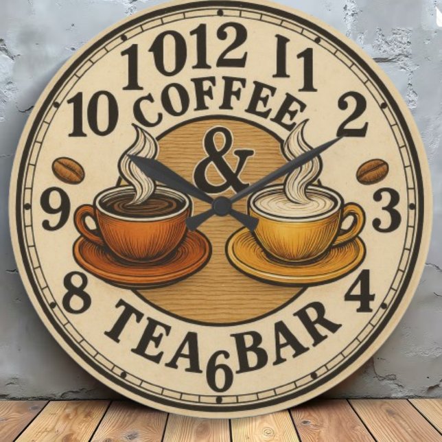 Coffee Cup Bar  home café Stor Klocka (Skapare uppladdad)