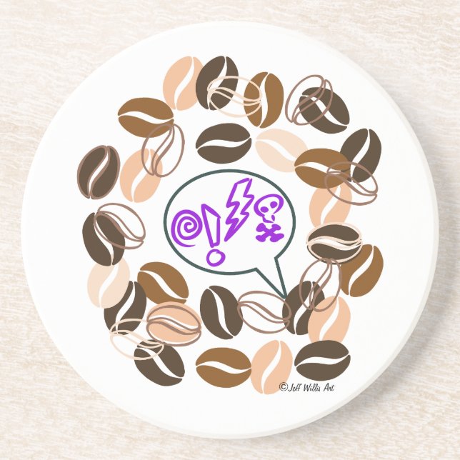 COFFEE & CUSSIN' av Jeff Willis Art Underlägg (Framsidan)