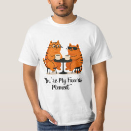 Coffee Date Cat Couple T-Shirt