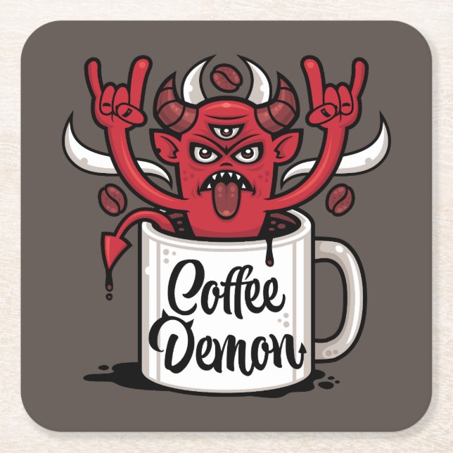Coffee Demon Underlägg Papper Kvadrat (Framsidan)