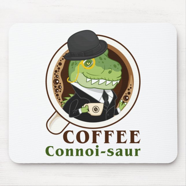 Coffee Dinosaur Connoi-Saur Funny Coffee Drinker Musmatta (Framsidan)