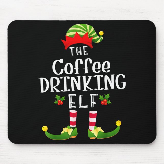 Coffee Drinking Christmas Elf Matching Pajama X-ma Musmatta (Framsidan)