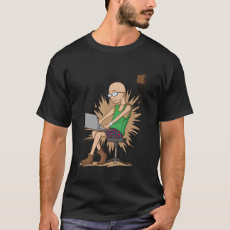 Coffee drinking Nerd chopping hangs on Coffee Drip T Shirt