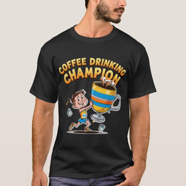 Coffee Drinking Olympics T-Shirt - Caffeine  (Framsida)