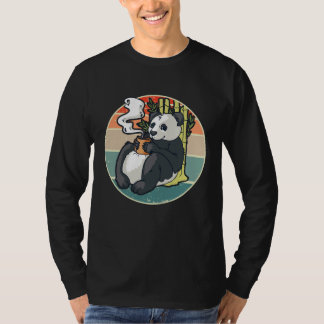 Coffee drinking panda t shirt