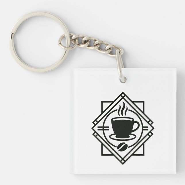 Coffee Emblem Keychain – Minimalist Café Logo (Framsidan)