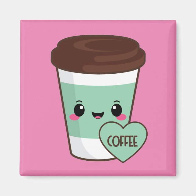 Coffee Emoji Älskare Magnet (Framsidan)