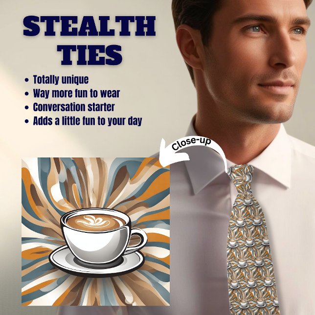 Coffee Espresso Älskare Stealth Neck Tie Slips (Skapare uppladdad)