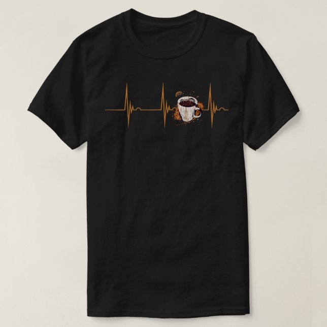 Coffee Espresso Heartbeat EKG Pulse Universe Coffe T Shirt (Design framsida)