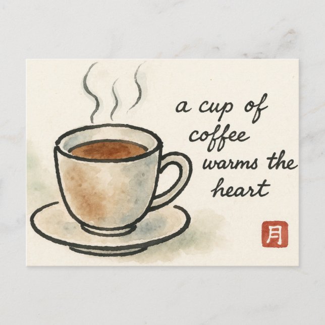 Coffee Etegami Postcard Vykort (Framsida)