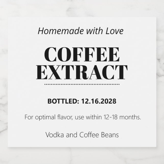 Coffee Extract Modern Label Sticker ZEX_001f (Enkel etikett)