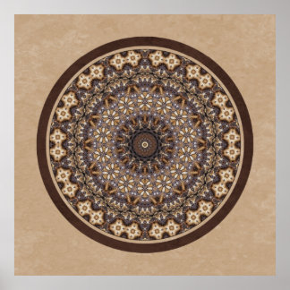 Coffee Färg Abstrakt Mandala Poster