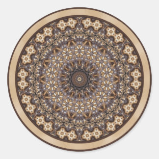 Coffee Färg Abstrakt Mandala Runt Klistermärke