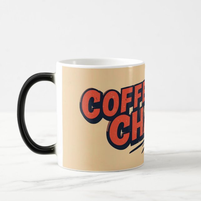 Coffee First Chaos After – Funny Sarcastic Quote D Magisk Mugg (Vänster)